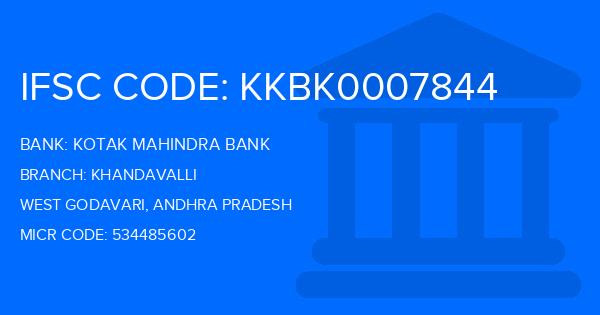 Kotak Mahindra Bank (KMB) Khandavalli Branch IFSC Code