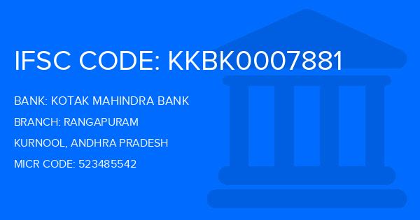 Kotak Mahindra Bank (KMB) Rangapuram Branch IFSC Code