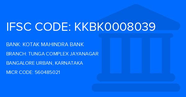 Kotak Mahindra Bank (KMB) Tunga Complex Jayanagar Branch IFSC Code