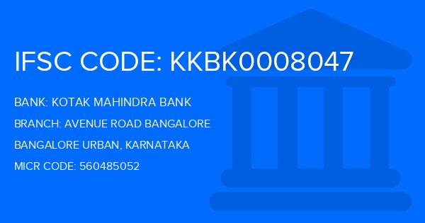 Kotak Mahindra Bank (KMB) Avenue Road Bangalore Branch IFSC Code