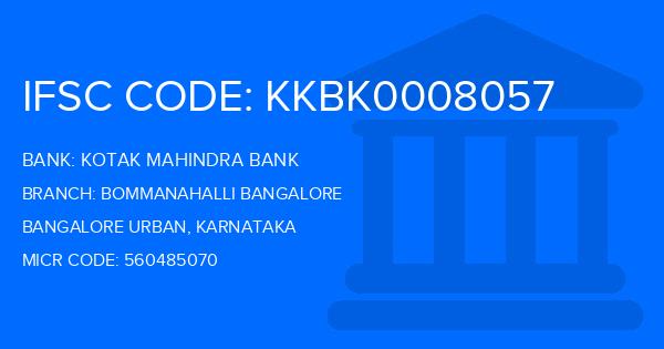 Kotak Mahindra Bank (KMB) Bommanahalli Bangalore Branch IFSC Code