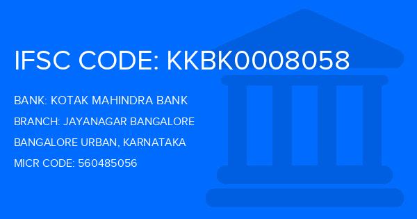 Kotak Mahindra Bank (KMB) Jayanagar Bangalore Branch IFSC Code