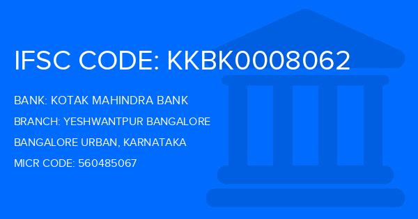 Kotak Mahindra Bank (KMB) Yeshwantpur Bangalore Branch IFSC Code