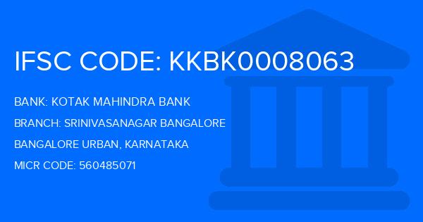Kotak Mahindra Bank (KMB) Srinivasanagar Bangalore Branch IFSC Code