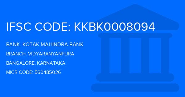 Kotak Mahindra Bank (KMB) Vidyaranyanpura Branch IFSC Code
