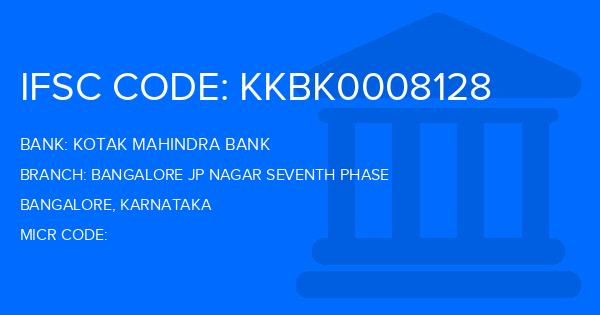 Kotak Mahindra Bank (KMB) Bangalore Jp Nagar Seventh Phase Branch IFSC Code