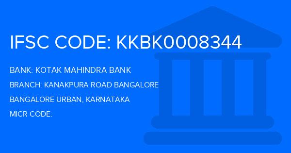 Kotak Mahindra Bank (KMB) Kanakpura Road Bangalore Branch IFSC Code
