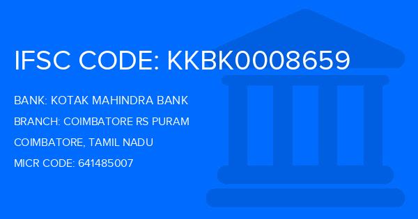 Kotak Mahindra Bank (KMB) Coimbatore Rs Puram Branch IFSC Code