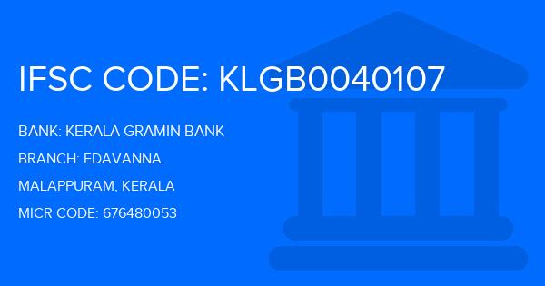 Kerala Gramin Bank (KGB) Edavanna Branch IFSC Code