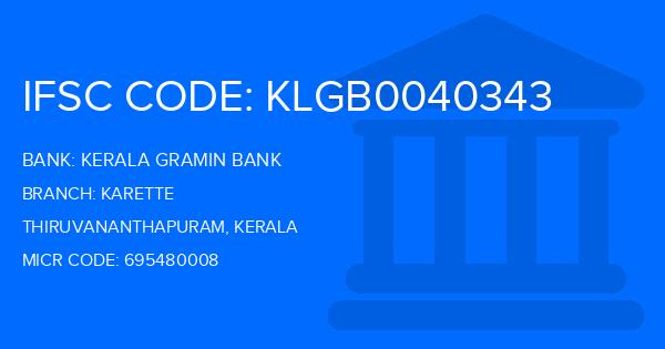 Kerala Gramin Bank (KGB) Karette Branch IFSC Code
