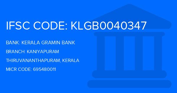 Kerala Gramin Bank (KGB) Kaniyapuram Branch IFSC Code