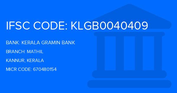 Kerala Gramin Bank (KGB) Mathil Branch IFSC Code