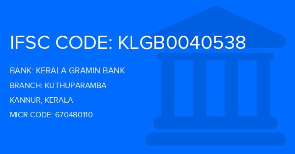 Kerala Gramin Bank (KGB) Kuthuparamba Branch IFSC Code