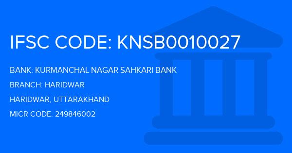 Kurmanchal Nagar Sahkari Bank Haridwar Branch IFSC Code