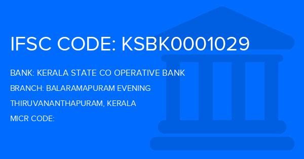 Kerala State Co Operative Bank Balaramapuram Evening Branch IFSC Code