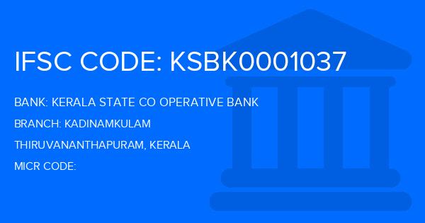 Kerala State Co Operative Bank Kadinamkulam Branch IFSC Code