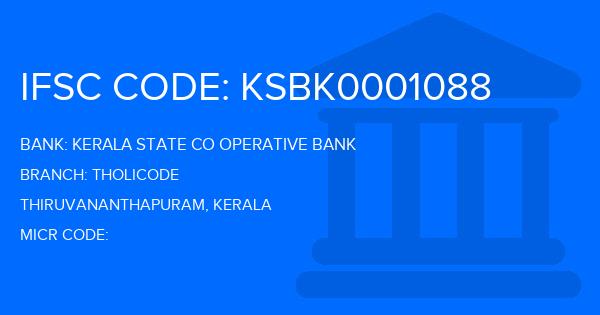 Kerala State Co Operative Bank Tholicode Branch IFSC Code