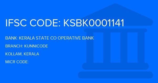 Kerala State Co Operative Bank Kunnicode Branch IFSC Code