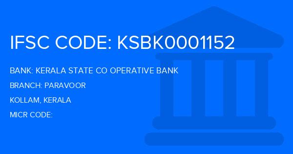 Kerala State Co Operative Bank Paravoor Branch IFSC Code