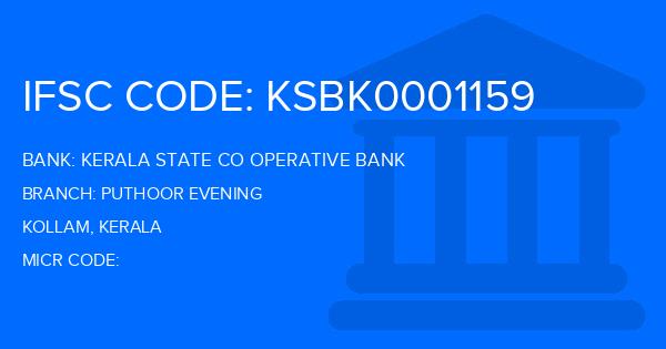 Kerala State Co Operative Bank Puthoor Evening Branch IFSC Code