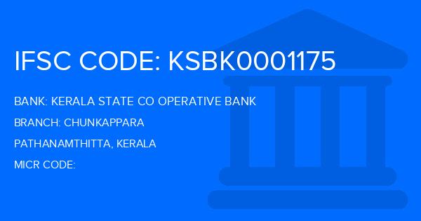 Kerala State Co Operative Bank Chunkappara Branch IFSC Code