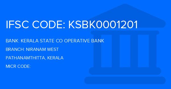 Kerala State Co Operative Bank Niranam West Branch IFSC Code