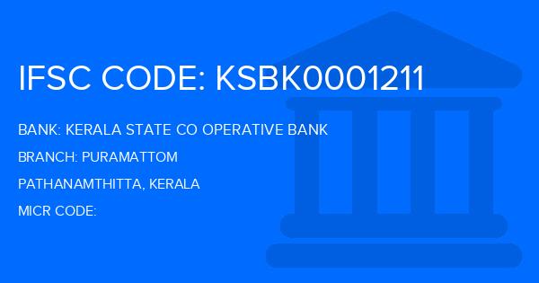 Kerala State Co Operative Bank Puramattom Branch IFSC Code