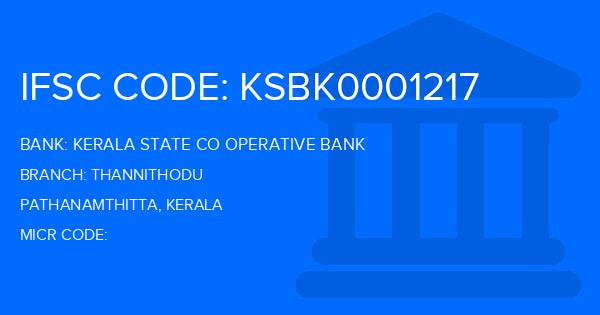 Kerala State Co Operative Bank Thannithodu Branch IFSC Code