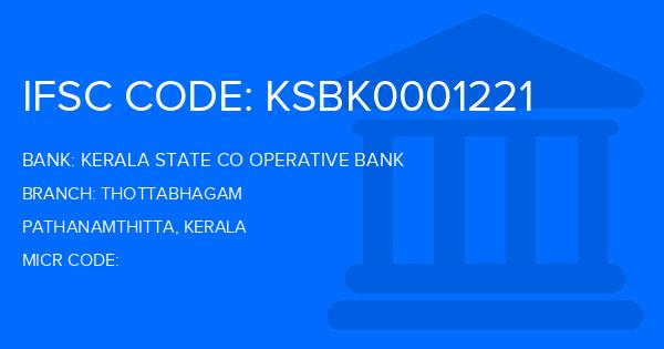 Kerala State Co Operative Bank Thottabhagam Branch IFSC Code