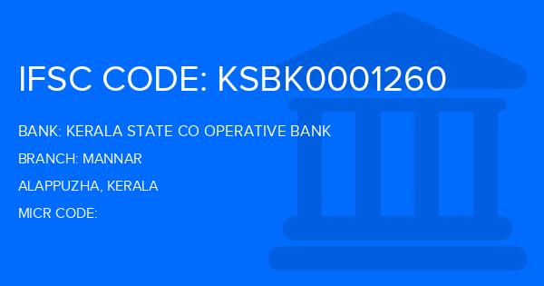 Kerala State Co Operative Bank Mannar Branch IFSC Code