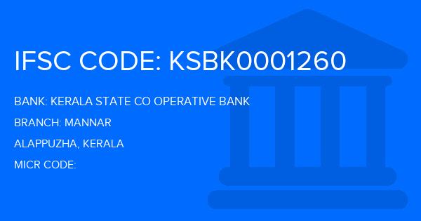 Kerala State Co Operative Bank Mannar Branch IFSC Code