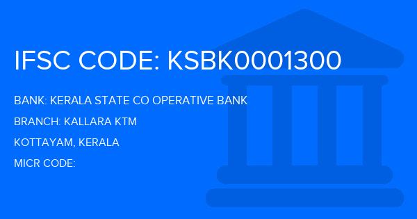 Kerala State Co Operative Bank Kallara Ktm Branch IFSC Code