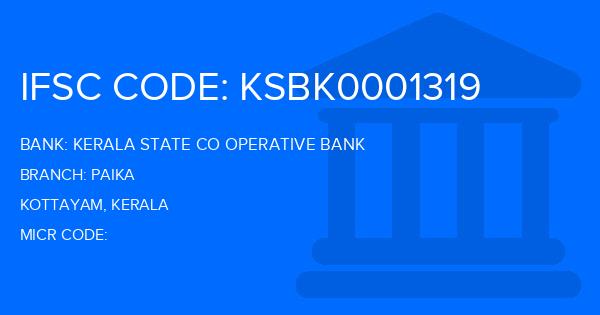 Kerala State Co Operative Bank Paika Branch IFSC Code