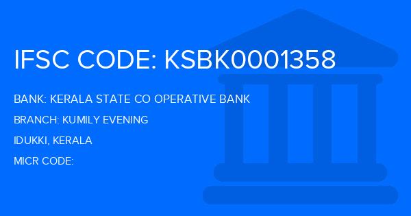 Kerala State Co Operative Bank Kumily Evening Branch IFSC Code