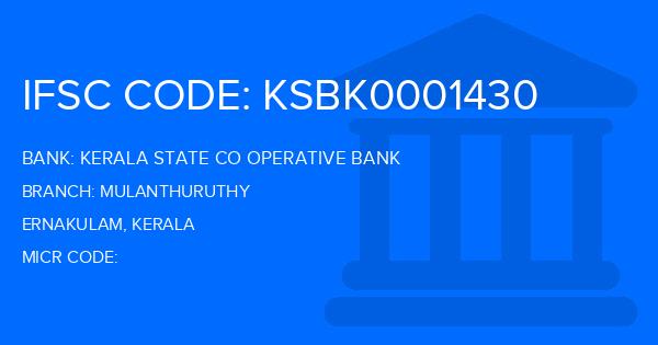 Kerala State Co Operative Bank Mulanthuruthy Branch IFSC Code