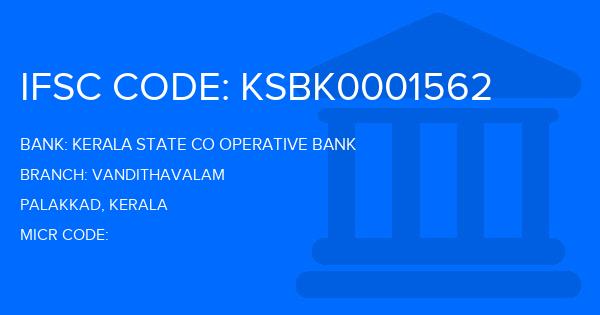 Kerala State Co Operative Bank Vandithavalam Branch IFSC Code