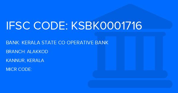 Kerala State Co Operative Bank Alakkod Branch IFSC Code