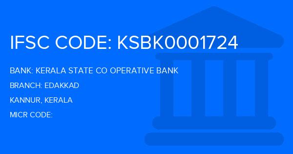 Kerala State Co Operative Bank Edakkad Branch IFSC Code