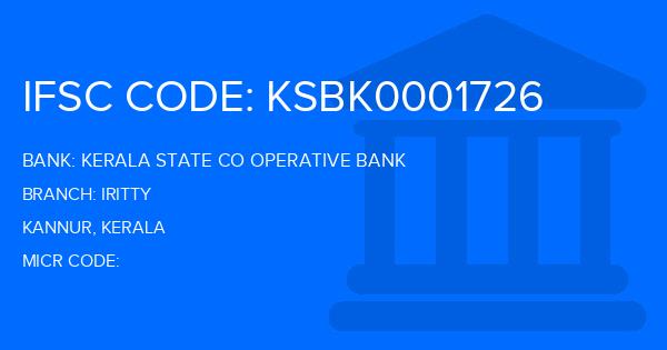 Kerala State Co Operative Bank Iritty Branch IFSC Code