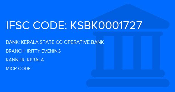 Kerala State Co Operative Bank Iritty Evening Branch IFSC Code