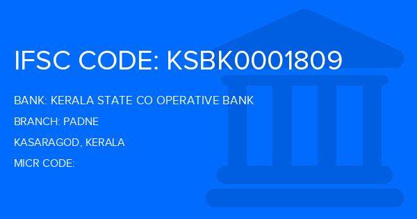 Kerala State Co Operative Bank Padne Branch IFSC Code