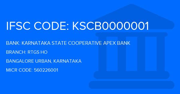 Karnataka State Cooperative Apex Bank Rtgs Ho Branch IFSC Code