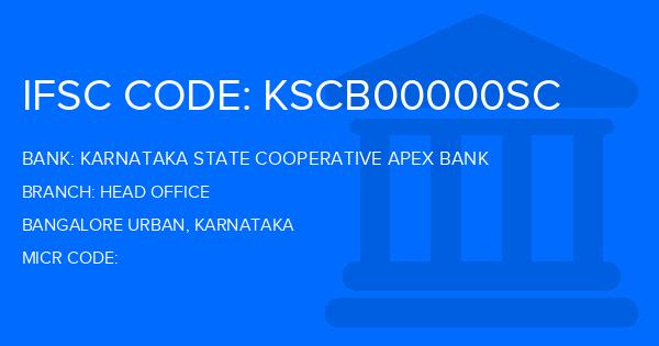 Karnataka State Cooperative Apex Bank Head Office Branch IFSC Code