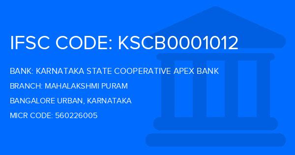 Karnataka State Cooperative Apex Bank Mahalakshmi Puram Branch IFSC Code