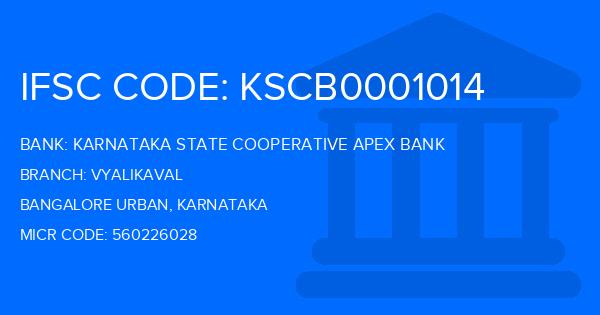 Karnataka State Cooperative Apex Bank Vyalikaval Branch IFSC Code