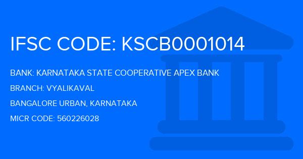 Karnataka State Cooperative Apex Bank Vyalikaval Branch IFSC Code