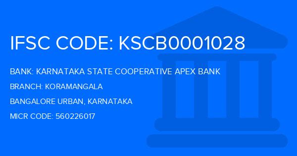 Karnataka State Cooperative Apex Bank Koramangala Branch IFSC Code