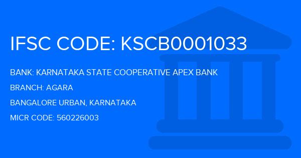 Karnataka State Cooperative Apex Bank Agara Branch IFSC Code