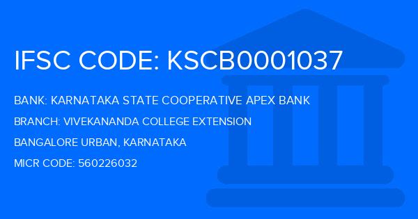 Karnataka State Cooperative Apex Bank Vivekananda College Extension Branch IFSC Code