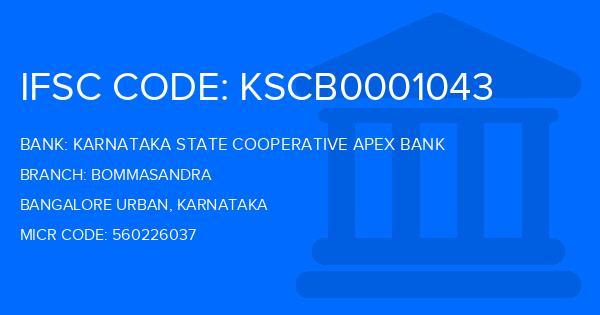 Karnataka State Cooperative Apex Bank Bommasandra Branch IFSC Code